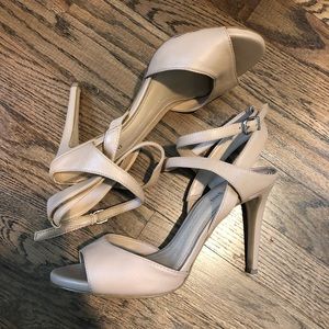 Nude strap heels